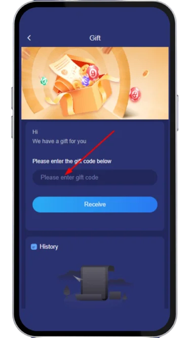 Enter the gift code